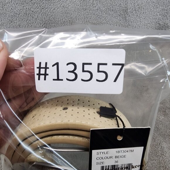 PX Belt Mens 36 Beige Leather *NWT* - Picture 6 of 6